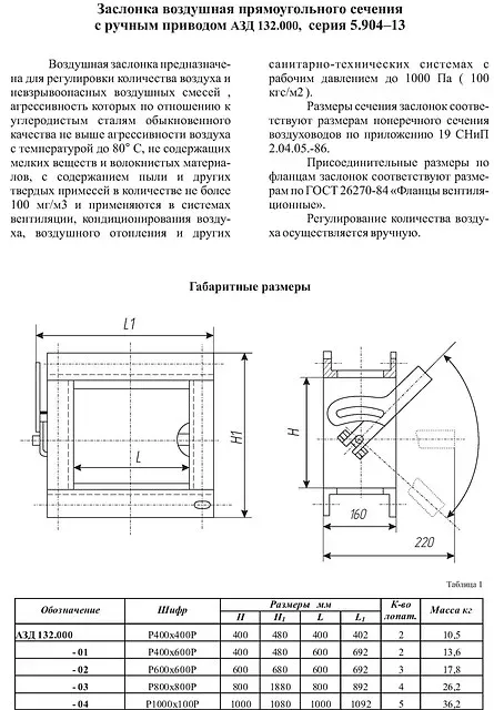 Заслонка АЗД 132