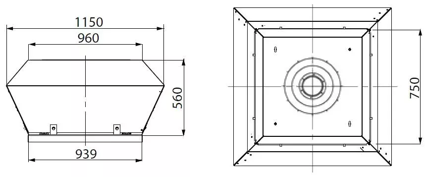Крышные вентилятор ВКМ-6,3-4D/6D