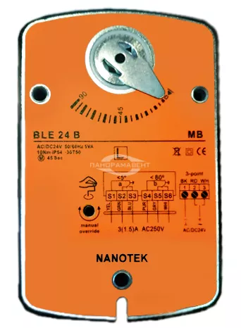 Электропривод Нанотек (NANOTEK) BLE 230 B 10Нм/230В клапана дымоудаления