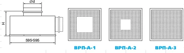 Перфорированные воздухораспределители для потолков типа "Амстронг" ВРП-А
